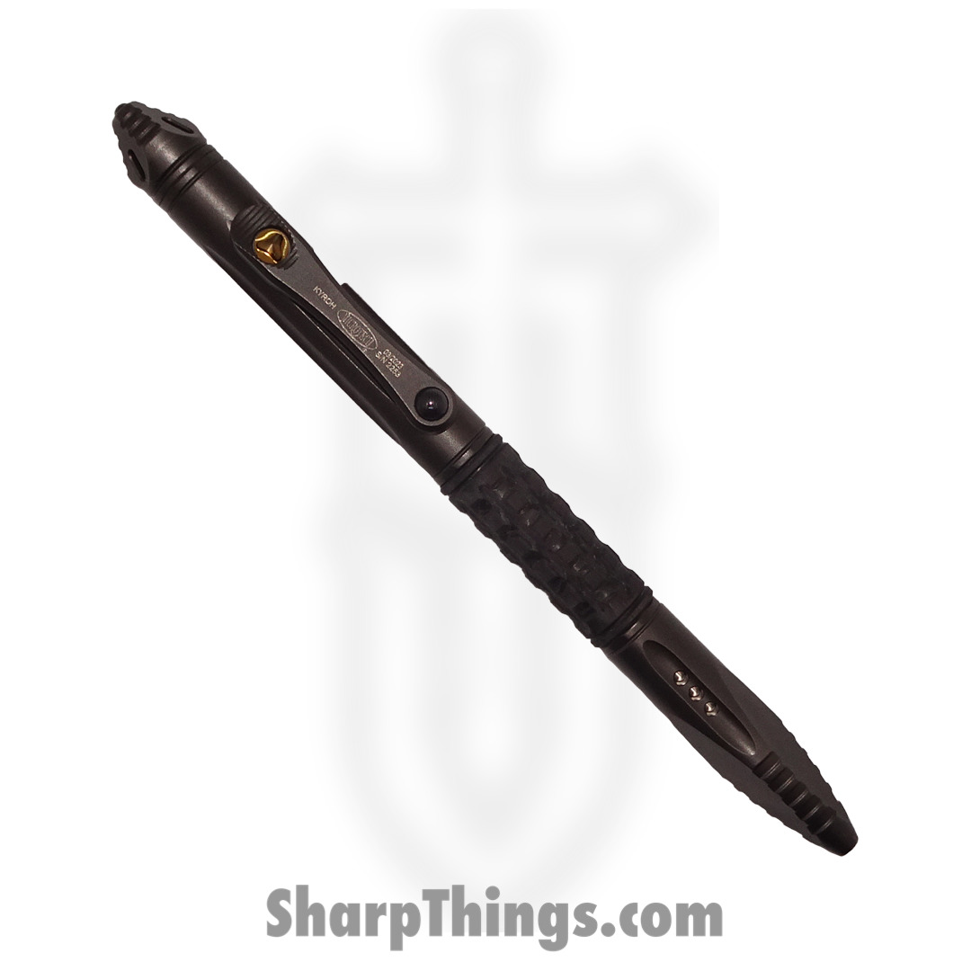 85512c0f-fe03-46b2-8fec-95f417b15cfe_403-TI-SPTRI_1.jpg Microtech - 403-TI-SPTRI - Kyroh Shot Peened Bolt Action Pen - 6AI4V Titanium/CF - Black - Image 1