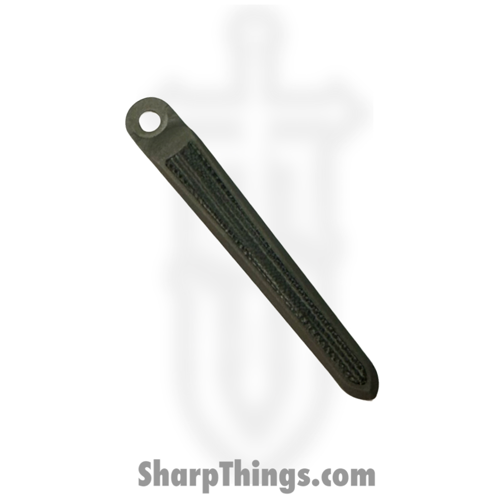 858e8ca2-4a1d-46e4-ba78-4baa3dd43814_CRKCPASBLMIBK_1.jpg Millit Knives - CRKCPASBLMIBK - Inlay CRK Clip - Sandblast - All Blasted - Straight Grain Micarta Inlay Titanium - Black - Image 1