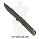 Medford Knife and Tool - MK2124PQ-40PV-T1C1-Q4 - M-48 - Folding Knife - S45VN Coated Drop Point - Titanium - Green