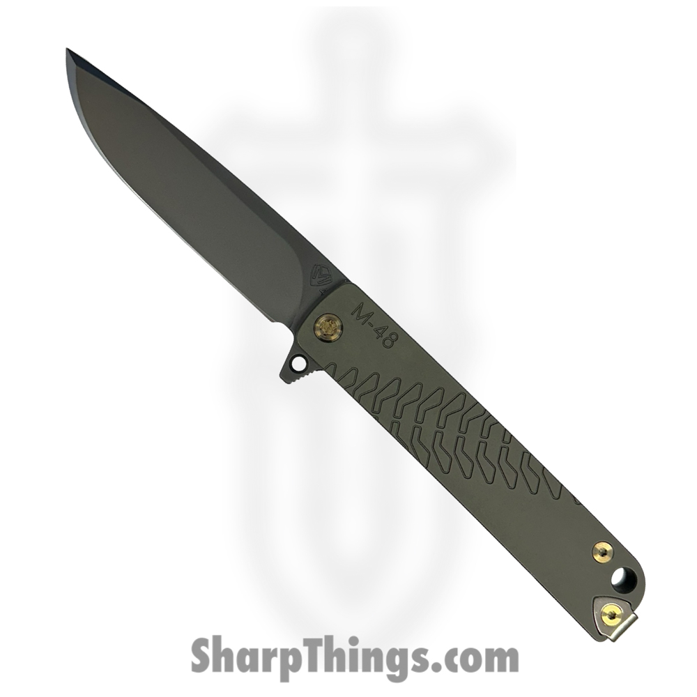 85c87d9f-1b35-4c75-9904-149e00bd57c8_MK2124PQ-40PV-T1C1-Q4_1.jpg Medford Knife and Tool - MK2124PQ-40PV-T1C1-Q4 - M-48 - Folding Knife - S45VN Coated Drop Point - Titanium - Green - Image 1