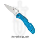 Spyderco - SC11FPBL - Delica Lockback - Folding Knife - VG-10 Satin Drop Point - FRN - Blue