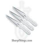 Gil Hibben - GH5003 - Large Triple Thrower Set - Fixed Blade Knife - 420 Stainless Satin Tanto - Stainless - Silver