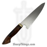 Royalty Rings Co. - RRC-Gyuto-01 - Gyuto - Fixed Blade Knife - AEB-L Satin Gyuto - Ironwood - Brown/Bronze