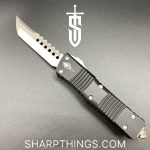 Microtech - 219-10S - Combat Troodon Signature Series - OTF Auto - Elmax, M390, 204P Stonewash Hellhound - 6061-T6 Aluminum - Black
