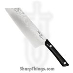 Kai - HT7077 - Pro Asian Utility 7" - Fixed Blade Knife - AUS-6 Hammered Wharncliffe - POM - Black