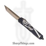 Microtech - 123-13MLS - Ultratech Molon Labe - OTF Auto - Elmax Bronze Tanto - 6061-T6 Aluminum - Black/White