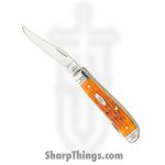 Case Cutlery - CA35809 - Mini Trapper - Folding Knife - Tru-Sharp Surgical Stainless Steel Mirror Polished Multi - Jigged Bone - Cayenne