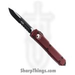 Microtech - 121-2MR - Ultratech P/S - OTF Auto - Black Drop Point - 6061-T6 Aluminum - Merlot Red