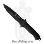 Cudeman - CUD177P - Lion - Fixed Blade Knife - Vanadium Molybdenum Steel Coated Drop Point - Rubber - Black