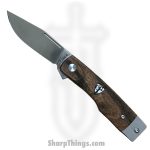 Finch Knife Co. - HT205 - Hatfield - Folding Knife - 154CM Satin Clip Point - Bocote Wood - Brown