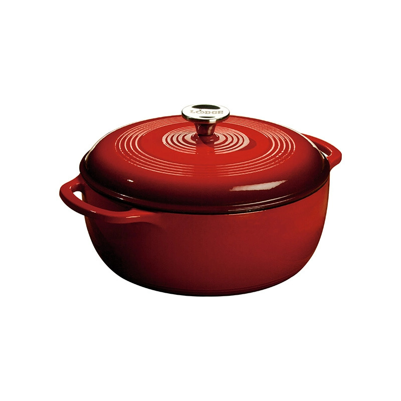 893e7442-a605-457d-b815-dc26fe0b8722_EC6D43_1.jpg Lodge - EC6D43 - 6 Quart Enameled Cast Iron Dutch Oven - Red - Image 1
