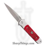 Finch Knife Co. - FKCRR355 - Road Runner - Folding Knife - 154CM Satin Spear Point - Jigged Bone - Red