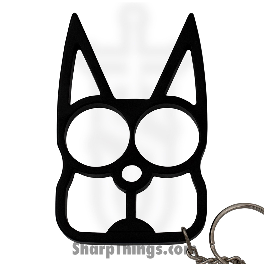 89b337c5-513b-4bbd-b175-9eb87316bf36_CT009BK_1.jpg VOC - CT009BK - Cat Keychain Knuckle Weight - Metal - Black - Image 1