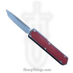 TakCom - Vigor-V2-GR - Vigor V2 OTF - OTF Auto - Satin 154CM - Tanto - Gray w Red G-10