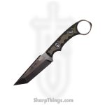 T.Kell Knives - NtHwkWdlndGG - Nighthawk CG - Fixed Blade Knife - 80crv2 Nickle Boron Coated Rev Tanto - G10 - Woodland Grenade Grip