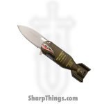 Tac Force - TF1039POP-GN - WWII Shark Bomb Shaped - Assisted Open Knife - 3Cr13 Black Stonewash - Aluminum - Green