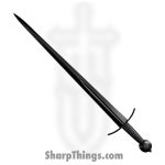 Cold Steel - CS88ARM - Man at Arms Arming Sword - Fixed Blade Knife - 1090 Coated - Leather Wrapped - Black