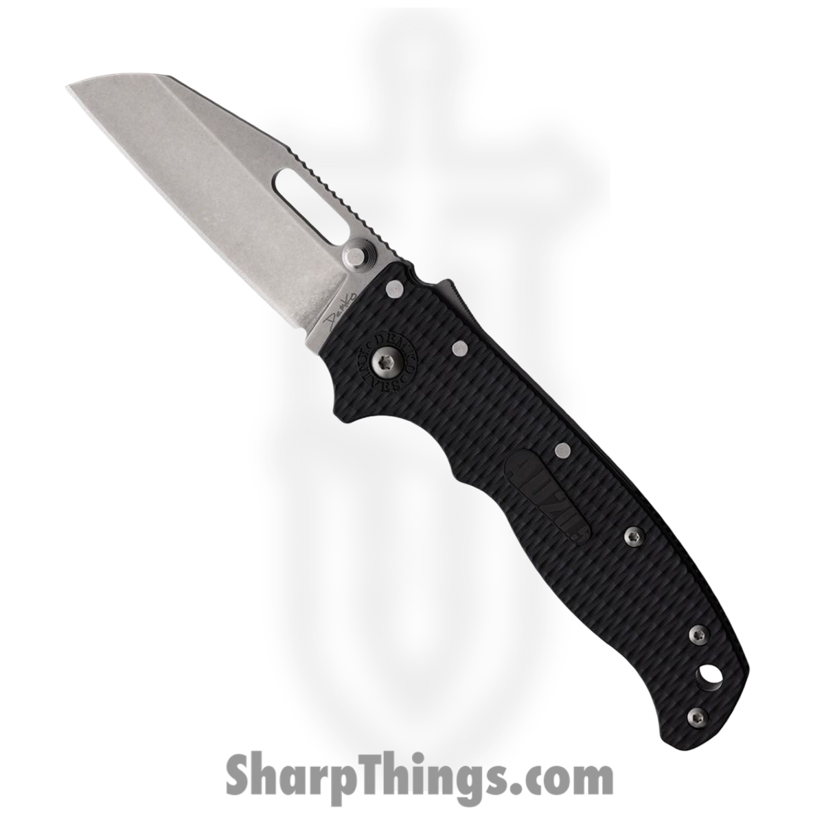 8a15ff50-051d-4d40-9953-990f63eb2d87_DEMAD205F25_1.jpg Demko Knives - DEMAD205F25 - AD 20.5 - Folding Knife - D2 Stonewash Wharncliffe - Grivory - Black - Image 1