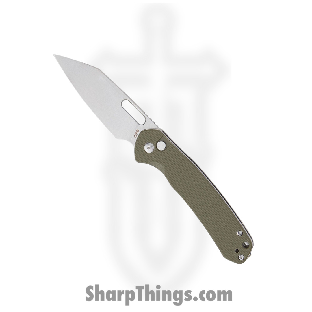 8a31eca3-7c23-46e0-b6bc-7b393907f547_J1925AGN_1.jpg CJRB - J1925AGN - Pyrite - Folding Knife - AR-RPM9 Stonewash Wharncliffe - G10 - Green - Image 1