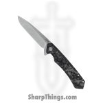 Case Cutlery - CA64801 - Kinzua Framelock - Folding Knife - CPM-S35VN Stonewash Spear - Marbled Carbon Fiber - Black