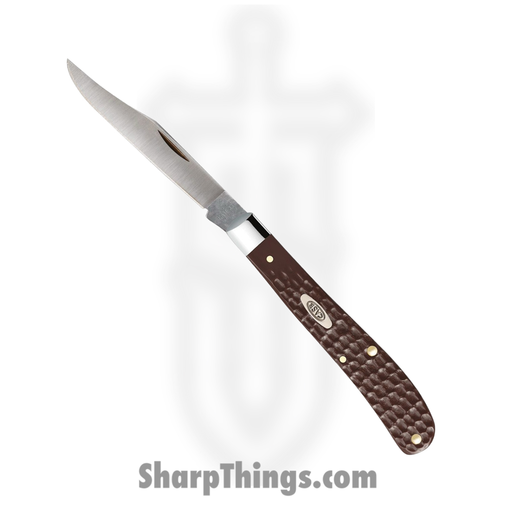8b245ec8-2f42-4c1b-a94b-a0608b69e9d1_CA135_1.jpg Case Cutlery - CA135 - Slimline Trapper Delrin - Folding Knife - Tru-Sharp Surgical Steel Satin Clip Point - Jigged Synthetic - Brown - Image 1