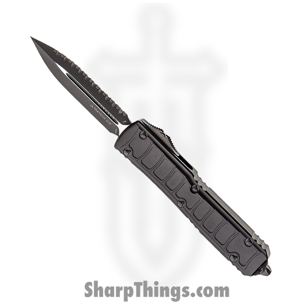 8b747688-8837-4296-95d4-005197e624ee_122II-3TS_1.jpg Microtech - 122II-3TS - Ultratech II Signature Series - OTF Auto - M390 Coated Dagger - 6061-T6 Aluminum - Black - Image 1