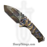 Medford Knife and Tool - MK0294VT-38A3-TFCF-BZ - Genesis T - Folding Knife - S45VN Vulcan Tanto - Titanium - Blue, Rose