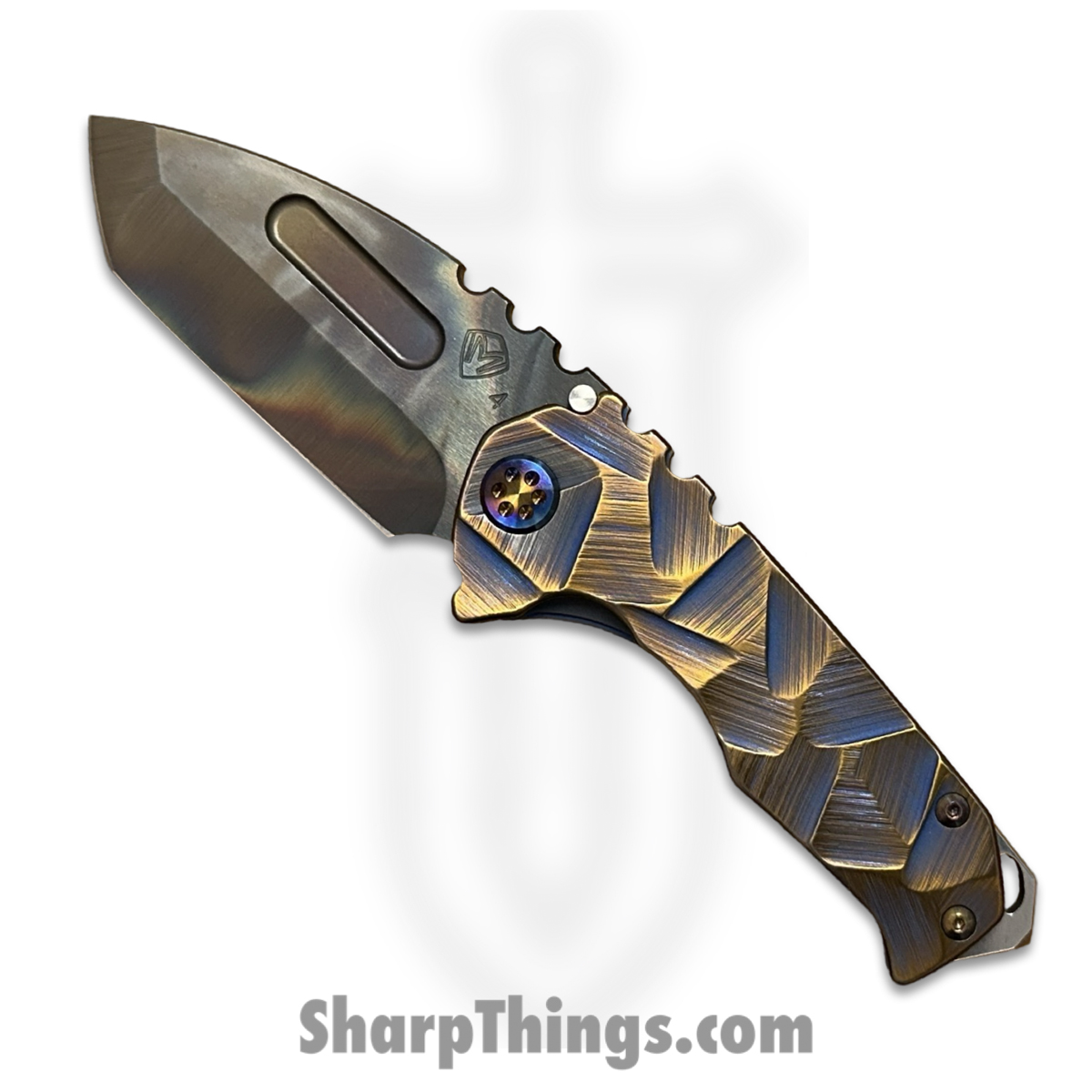 8b78e390-cd88-49df-af5a-59c9f4f48fb0_MK0294VT-38A3-TFCF-BZ_1.jpg Medford Knife and Tool - MK0294VT-38A3-TFCF-BZ - Genesis T - Folding Knife - S45VN Vulcan Tanto - Titanium - Blue, Rose - Image 1
