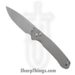 CJRB - J1925TI - Pyrite Button Lock - Folding Knife - AR-RPM9 Satin Drop Point - Titanium - Natural