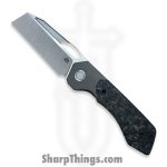 High Grain Knives - HGKEXBKCF - Exclusive DeVille - Folding Knife - Magnacut Hollow Grind Satin Wharncliffe - Ti CF - Black