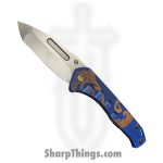 Medford Knife - MK208STT-37A2-T1C1-Q4 - Praetorian Slim Tubled Tanto - S35VN Titanium - Blue Gold Filigree