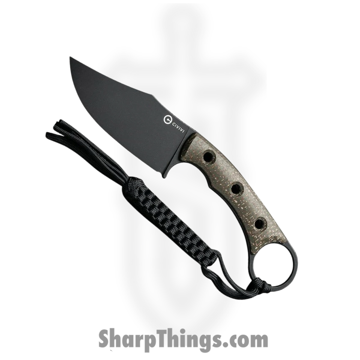 8ca2f373-cb6f-4c29-9e98-bc140a6980eb_CIVC20059B3_1.jpg Civivi - CIVC20059B3 - Midwatch - Fixed Blade Knife - N690 Black Stonewash Clip Point - Burlap Micarta - Green - Image 1