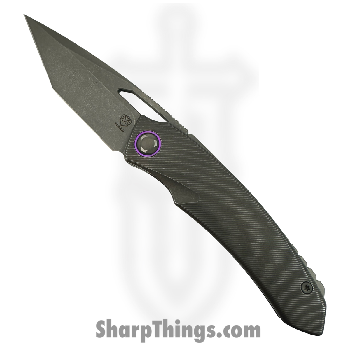 8cae87f3-ea8b-42d2-9112-86729ff7e399_PBTS1DSW_1.jpg Poikilo Blade - PBTS1DSW - Tero S1 - Folding Knife - Bohler M398 Dark Stonewash Tanto - Titanium - Natural - Image 1
