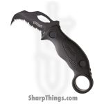 Walther - WAL50764 - KDK - Folding Knife - 440C Coated Hawkbill - Synthetic - Black