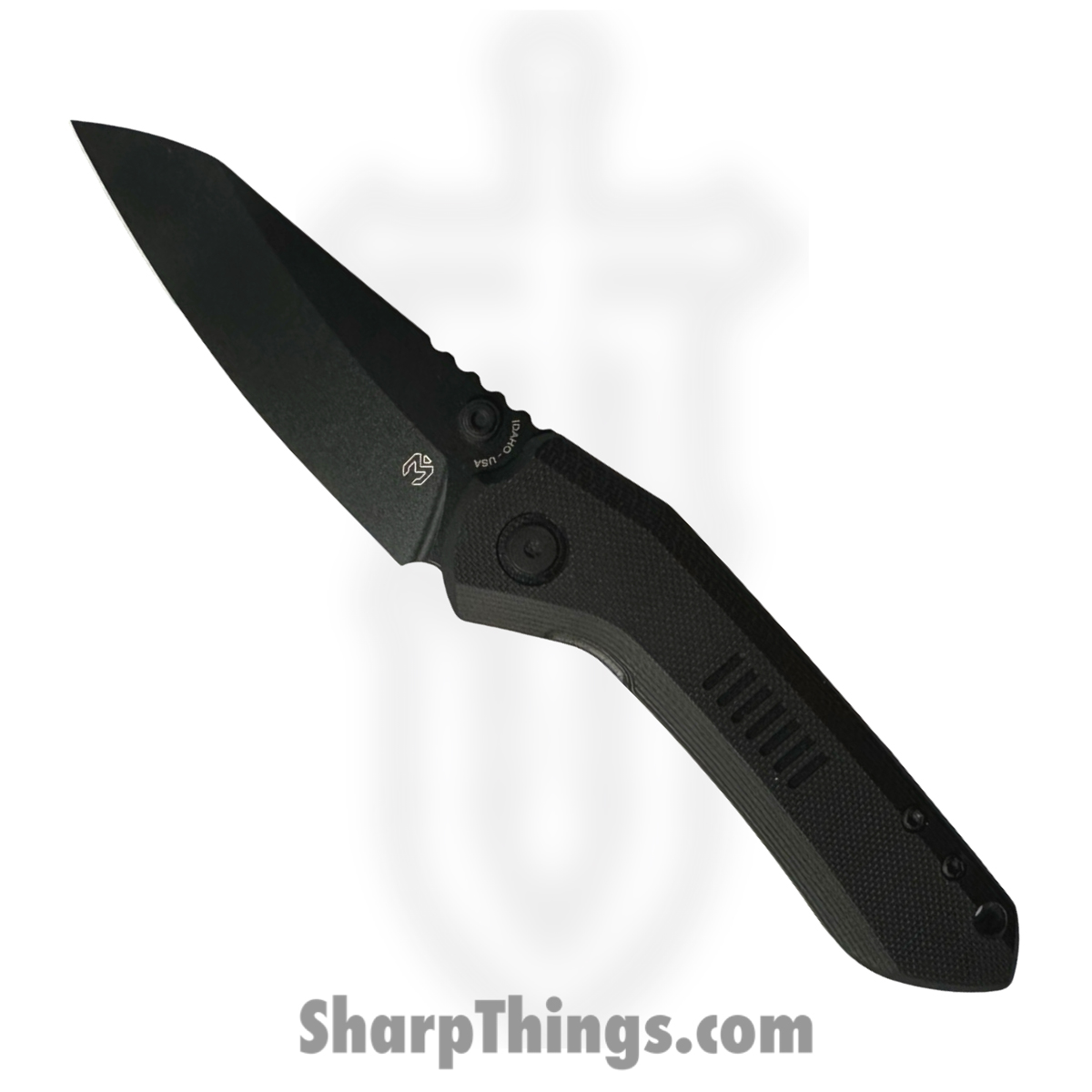 8d728a0d-f10d-4af9-a202-dc21fa79b3dd_OVBKCKG10BK_1.jpg Millit Knives - OVBKCKG10BK - Overland Zirblast - Folding Knife - CPM S35VN Coated Reverse Tanto - G10 - Black - Image 1