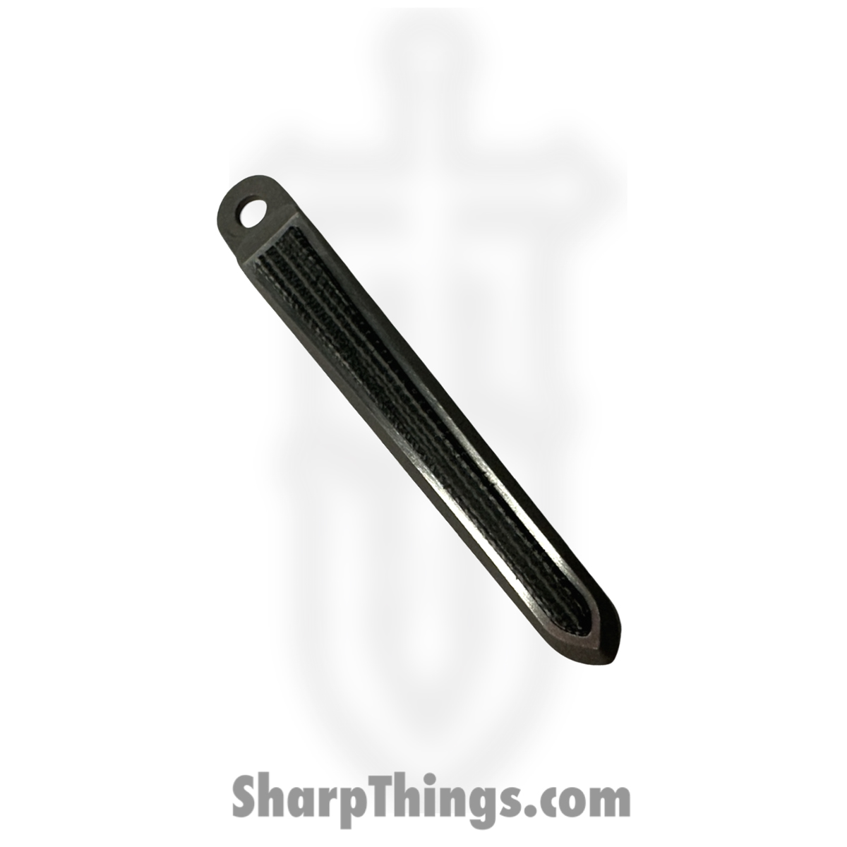 8d78f849-4bc6-46b4-928b-8de1b00d9b4d_CRKCLPSBLMIBK_1.jpg Millit Knives - CRKCLPSBLMIBK - Inlay CRK Clip - Sandblast - Satin Polish - Straight Grain Micarta Inlay Titanium - Black - Image 1