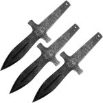 World Knife Throwing League - WKTL005 - Crusader Throwing Knives - Fixed Blade Knife - 3Cr13 Stainless - Set of Three - Black and Grey