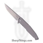 Ruike - RKEM108TZ - Framelock Beta Plus - Folding Knife - 154CM Blasted Clip Point - Titanium - Gray