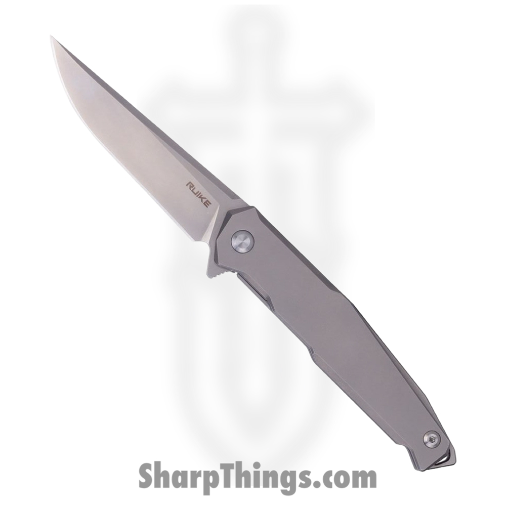 8df09b53-74a0-43bb-91f8-78ec4a181c99_RKEM108TZ_1.jpg Ruike - RKEM108TZ - Framelock Beta Plus - Folding Knife - 154CM Blasted Clip Point - Titanium - Gray - Image 1