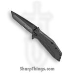 Kershaw - 1990 - Brawler - Folding Knife - 8Cr13MoV Black-oxide coated Tanto - Glass Filled Nylon - Black
