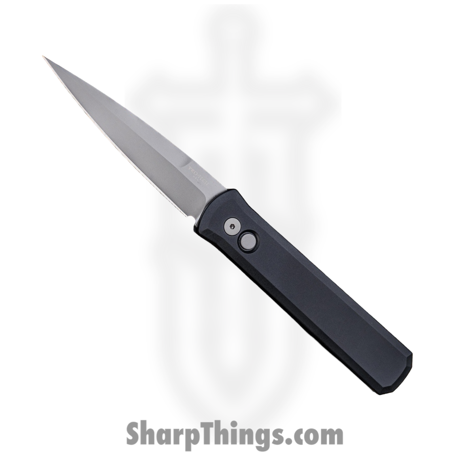 8e95f7b0-9387-4c81-8b40-64434ed55bdf_920_1.png ProTech - 920 - Godfather - Automatic Knife - 154CM Blasted Spear Point - Aluminum - Black - Image 1