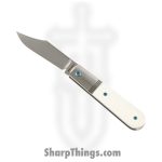Jack Wolf Knives - BIGBR-02-SM-WHT-BNE - Big Bro Jack - Folding Knife - S90V Satin Clip Point - Smooth Bone - White