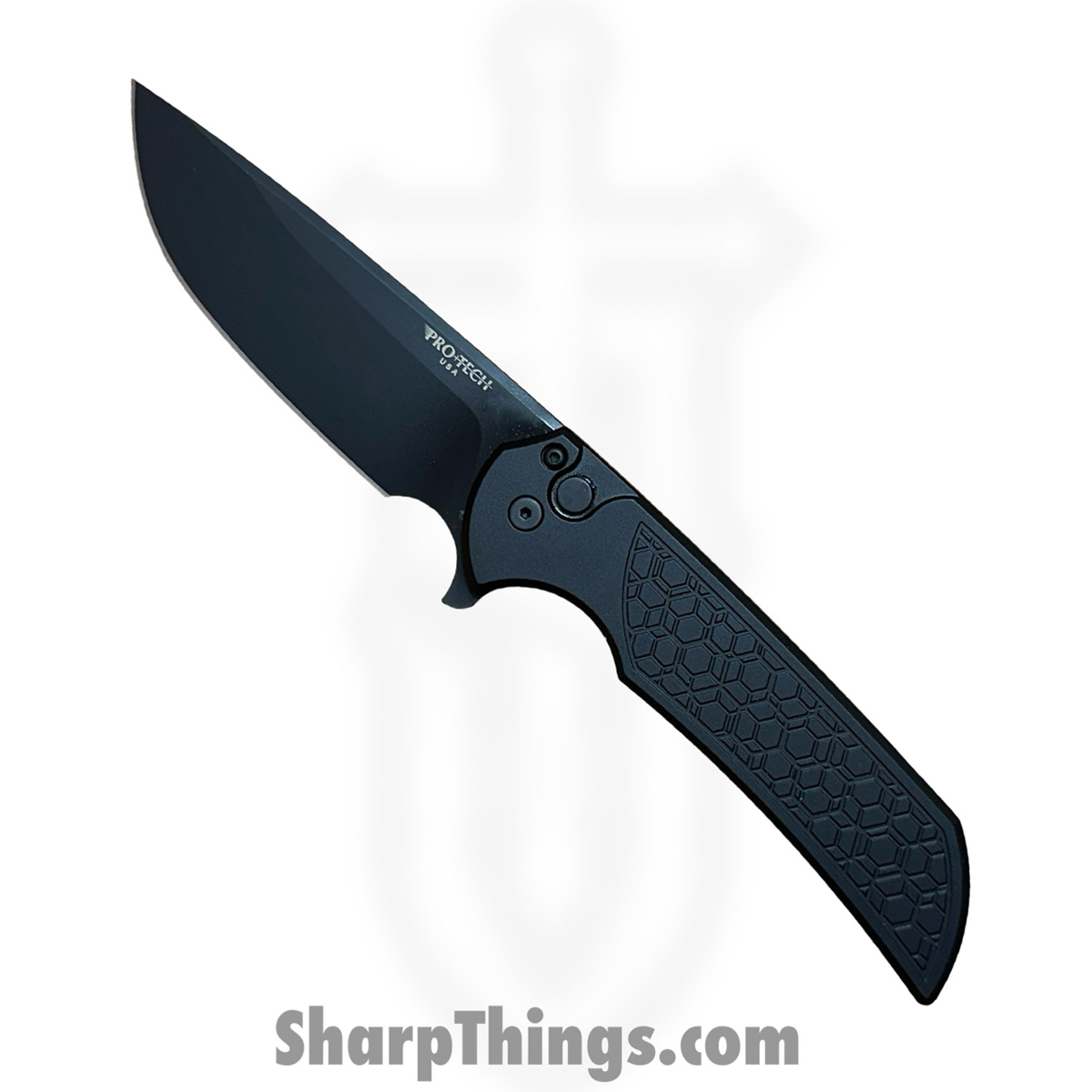 8fd41ee2-6662-4537-bd98-b0262f79cfb1_MX106-Gridlock_1.jpg ProTech - MX106-Gridlock - Mordax - Folding Knife - CPM MagnaCut Coated Drop Point - Gridlock Aluminum - Black - Image 1