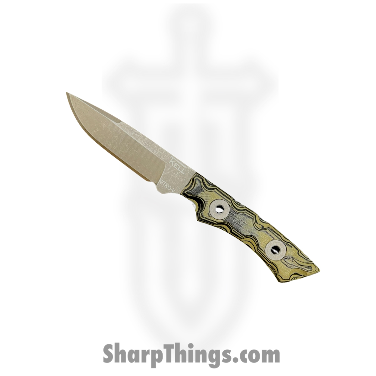 9022c65d-258c-4a2a-8217-880be1ba6362_PiranaG10War_1.jpg T.Kell Knives - PiranaG10War - Piranha - Fixed Blade Knife - Nitro V Coated Clip Point - G10 - Warrior - Image 1