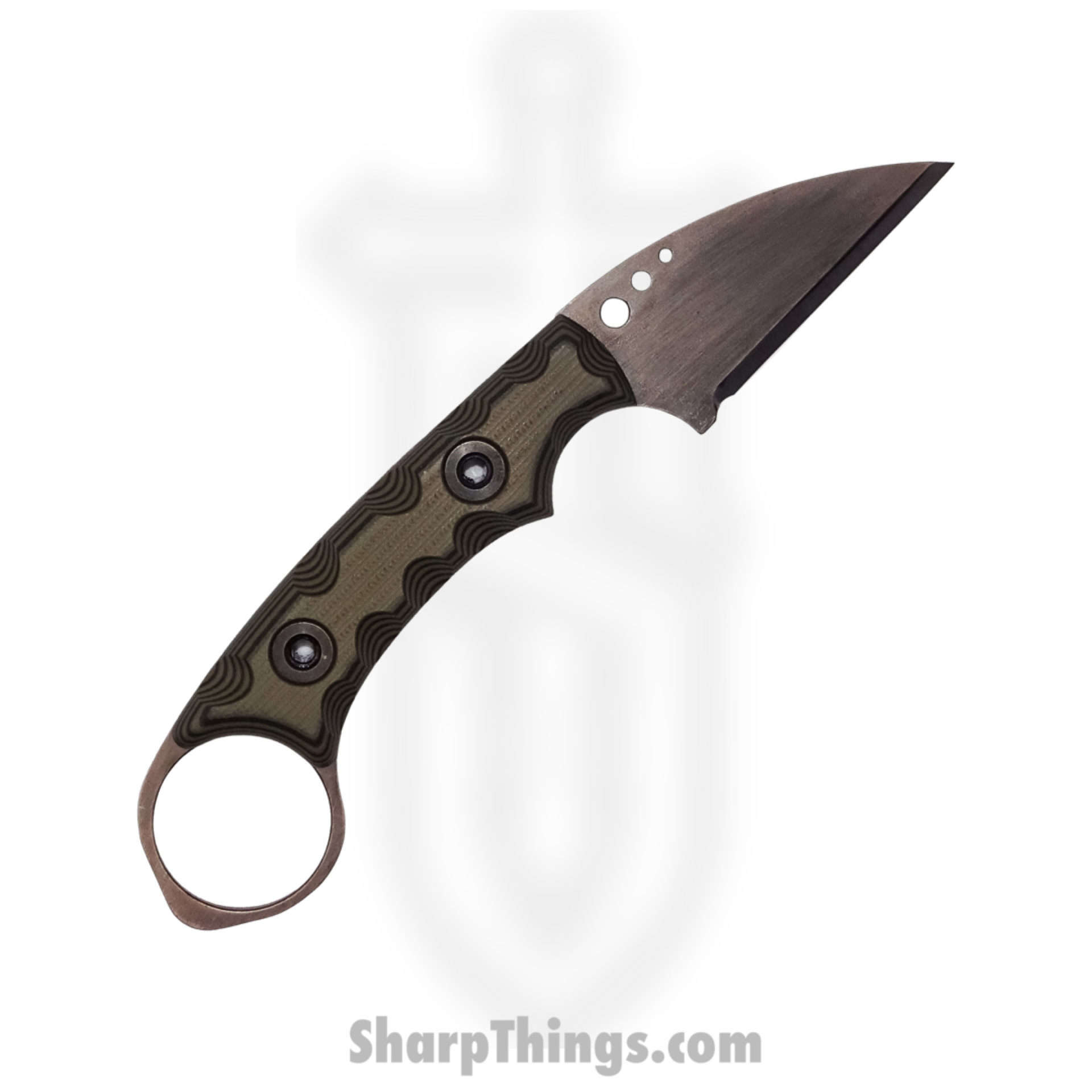 904302f3-587a-4c17-b668-102fb2b573e5_NgtShdWWdlGG_1.jpg T.Kell Knives - NgtShdWWdlGG - Nightshade Wharncliffe - Fixed Blade Knife - 80CRV2 Nickle Boron Coated Wharncliffe - G10 - Woodland Grenade Grip - Image 1
