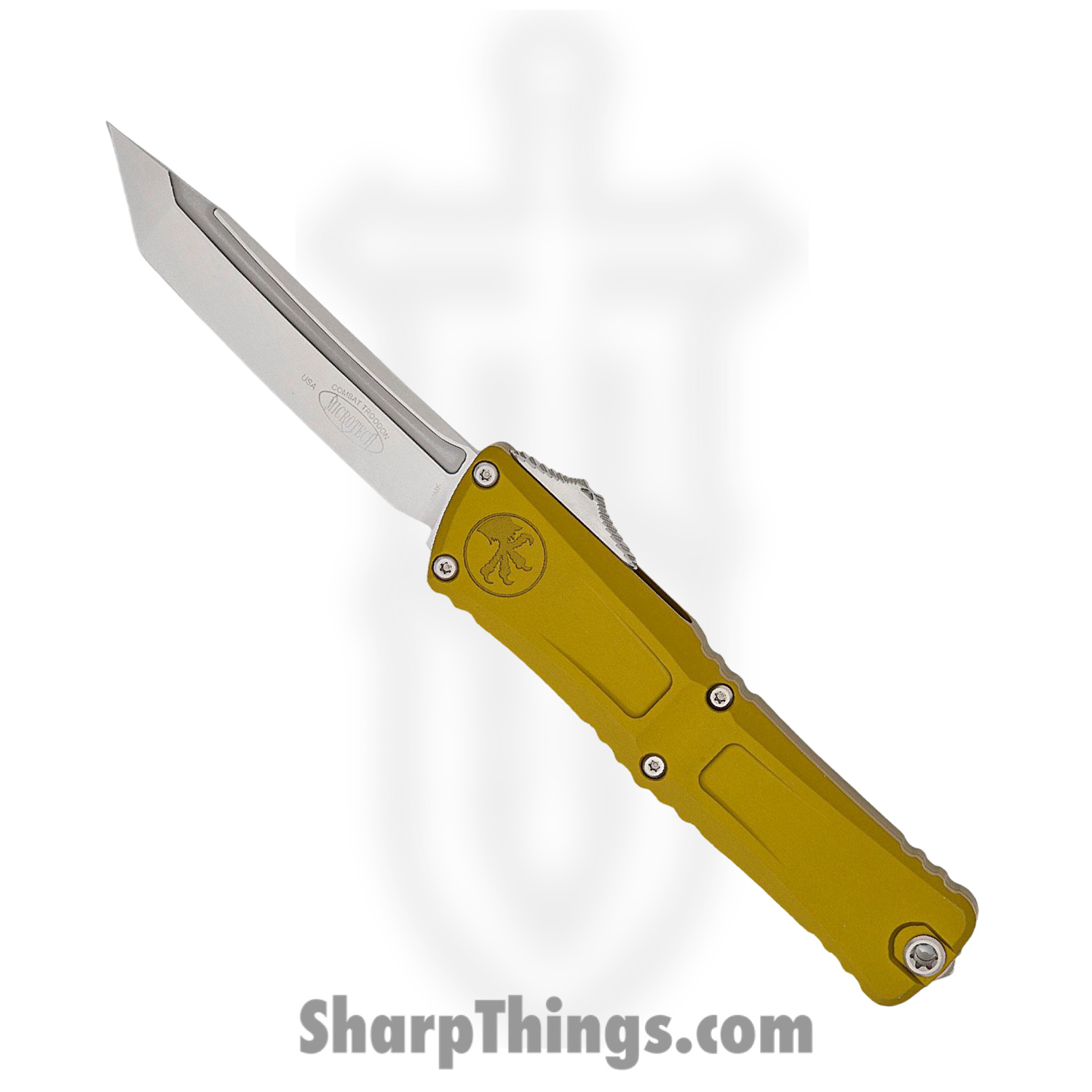 90606431-fae3-4e5d-b85b-8bcf87b4b4ba_1144-10OD_1.jpg Microtech - 1144-10OD - Combat Troodon Gen III - OTF Auto - M390MK Stonewash Tanto - Aluminum - OD Green - Image 1
