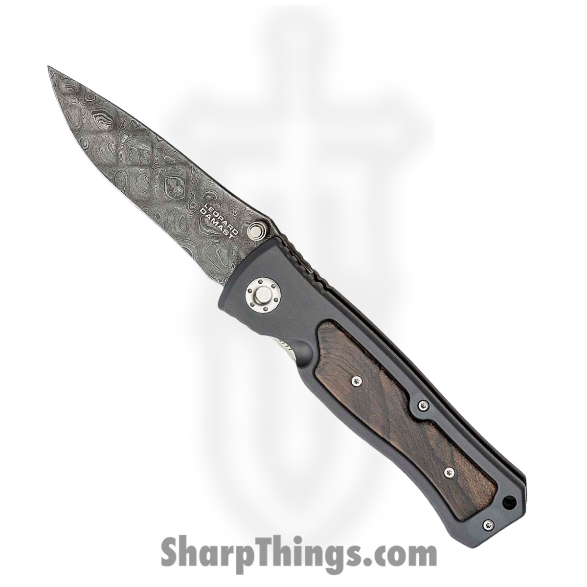 90e85ea5-3154-41bd-a86b-3637af755960_BO111054DAM_1.jpg Boker - BO111054DAM - Leopard II - Folding Knife - Damascus Damascus Drop Point - Aluminum with Ziracote Wood Inlay - Gray Brown - Image 1