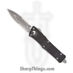 Microtech - 142-11AP - Combat Troodon - OTF Auto - Apocalyptic D/E Partially Serrated - 6061-T6 Aluminum - Black