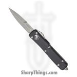 Microtech - 120-10 - Ultratech - OTF Auto - Elmax, M390, 204P Stonewash Bayonet - 6061-T6 Aluminum - Black