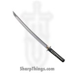 Cold Steel - CS88BWW - Warrior Series 21 inch Wakizashi - Fixed Blade Knife - 1055 Polished - Ray Skin with Black Braid and Brass Menuki - Black